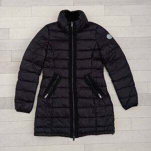 DKNY Women's Quilted Full Zipper Puffer Coat Black Small